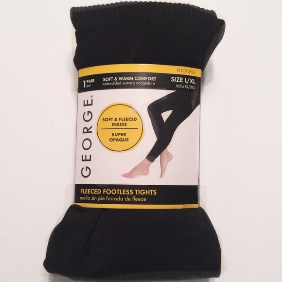 George Pants - NWT Fleeced Ribbed Footless Tights Leggings L/XL